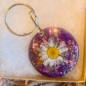 Purple Floral Keychain